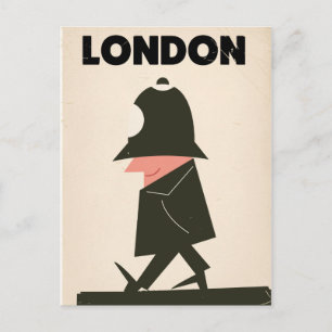 Vintage London Policeman travel poster Postcard