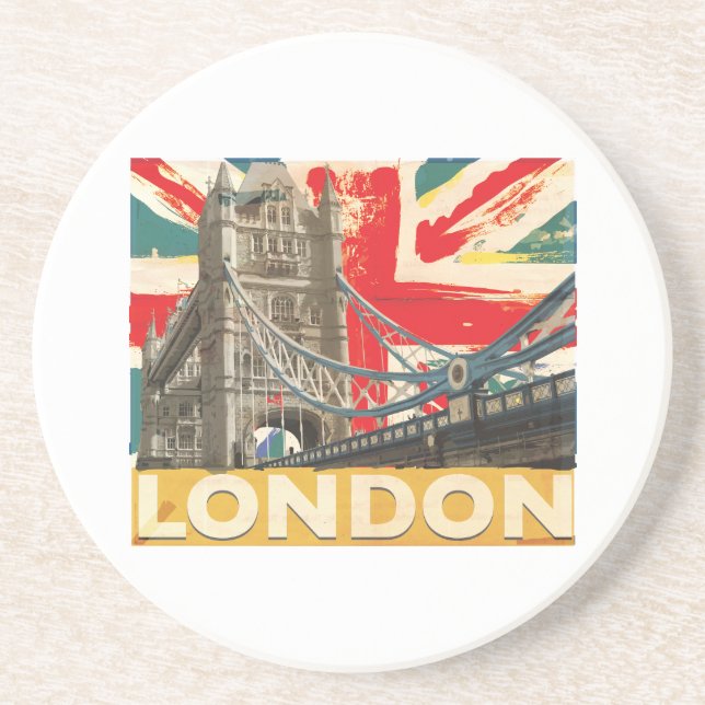 Vintage London Poster Coaster (Front)