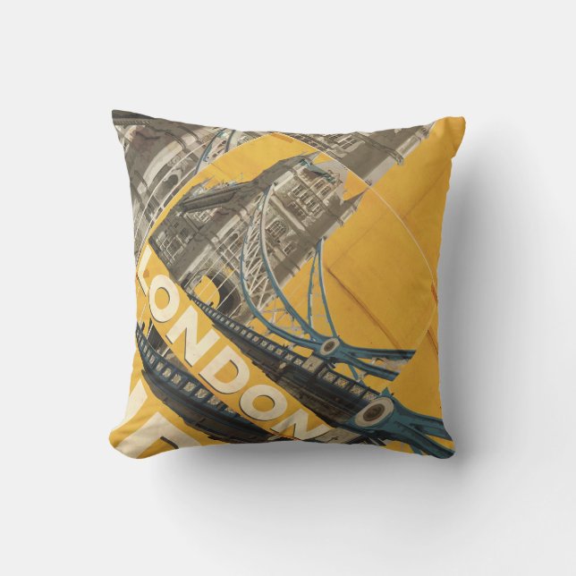 Vintage London Poster Cushion (Front)