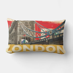 Vintage London Poster Lumbar Cushion