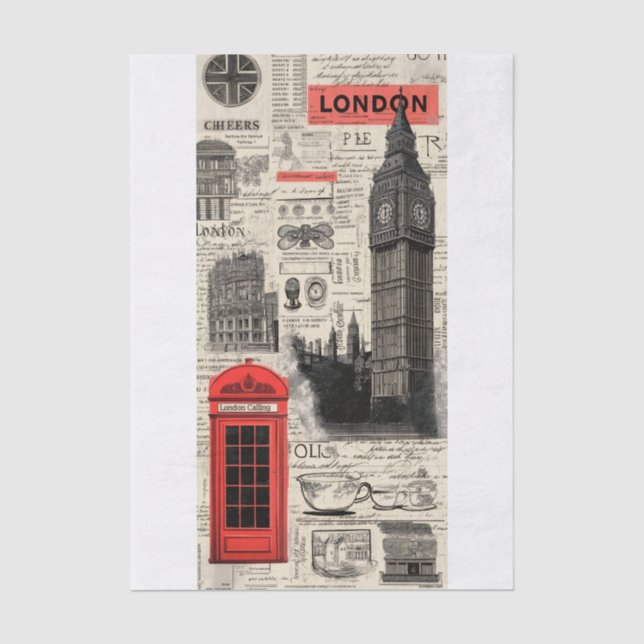 Vintage London Tissue Paper (Front)