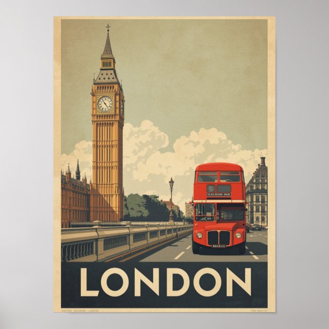 Vintage London Travel Poster (Front)