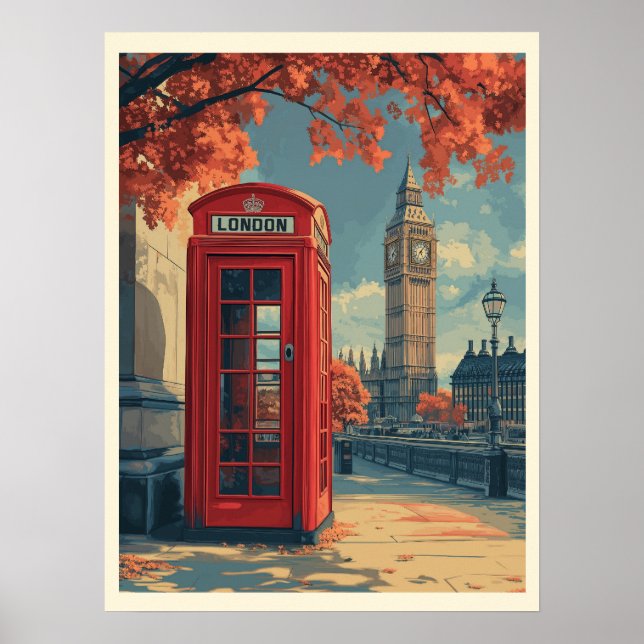 Vintage London Travel  Poster (Front)