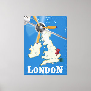 Vintage London Travel Poster Canvas Print