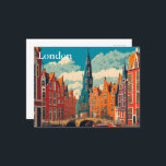 Vintage London Travel Tourism  Postcard<br><div class="desc">This is beautiful art of Vintage London Travel Tourism Post Card. This is a vintage photo of London landmark bridge. You can add your favourite photo. This is perfect gift idea. Personalise with your name and other text.</div>