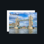 Vintage London Travel Tourism  Postcard<br><div class="desc">This is beautiful art of Vintage London Travel Tourism Post Card. This is a vintage photo of London landmark bridge. You can add your favourite photo. This is perfect gift idea. Personalise with your name and other text.</div>