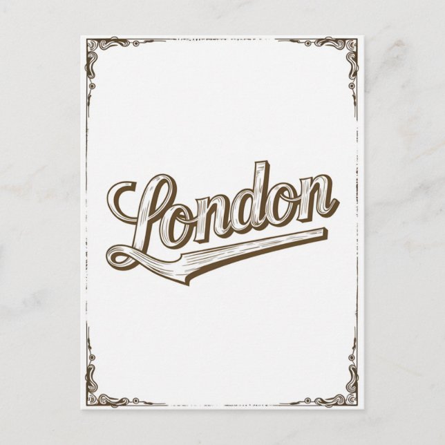 Vintage London Typography Postcard (Front)