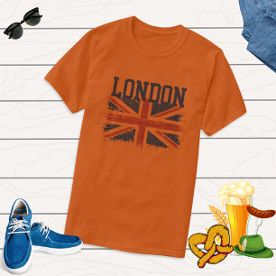 Vintage London Union Jack UK Patriotic Travel T-Shirt