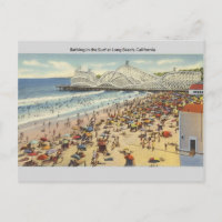 Vintage Long Beach California Postcard