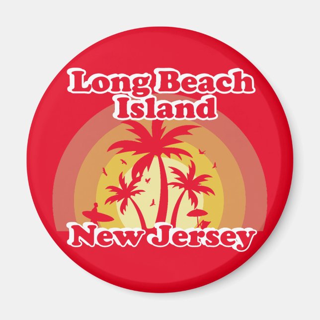 Vintage Long Beach Island New Jersey Magnet (Front)
