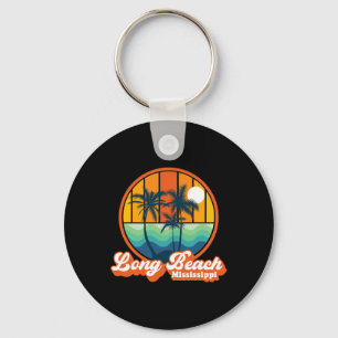 Vintage Long Beach Mississippi Summer 90s Beach So Key Ring
