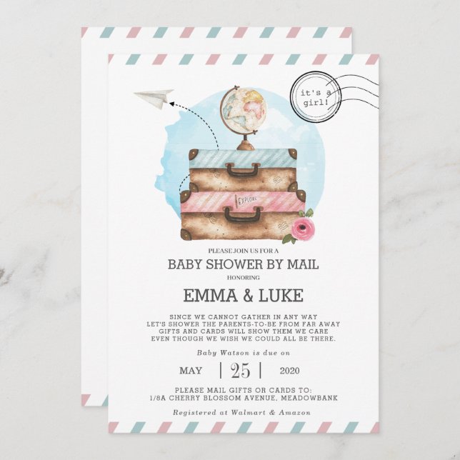 Vintage Long Distance Baby Shower by Mail Postcard (Front/Back)