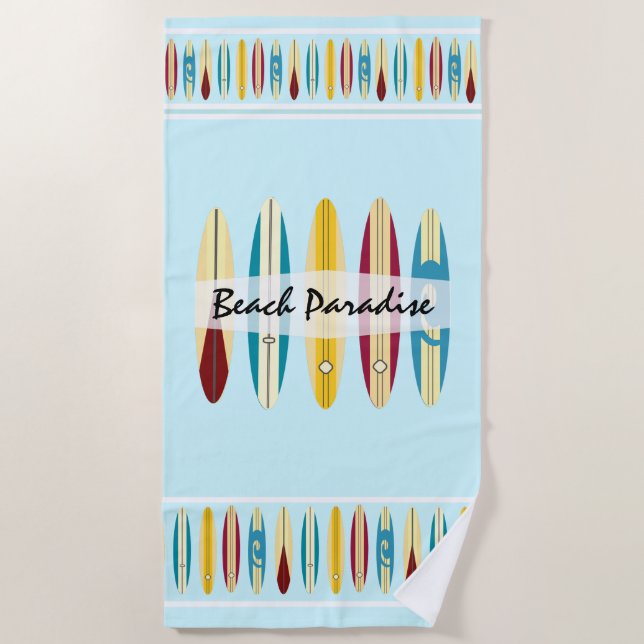 Vintage Longboards Beach Towel (Front)