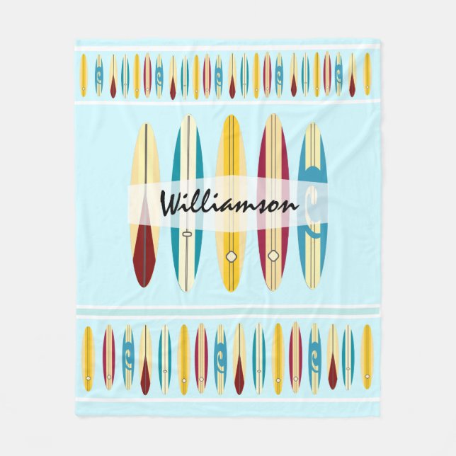 Vintage Longboards Fleece Blanket (Front)