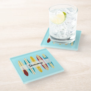 Vintage Longboards Glass Coaster
