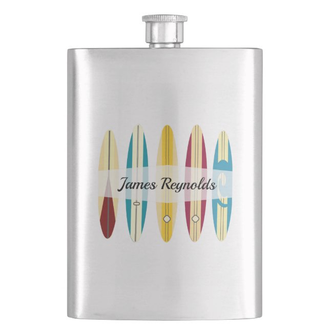 Vintage Longboards Hip Flask (Front)