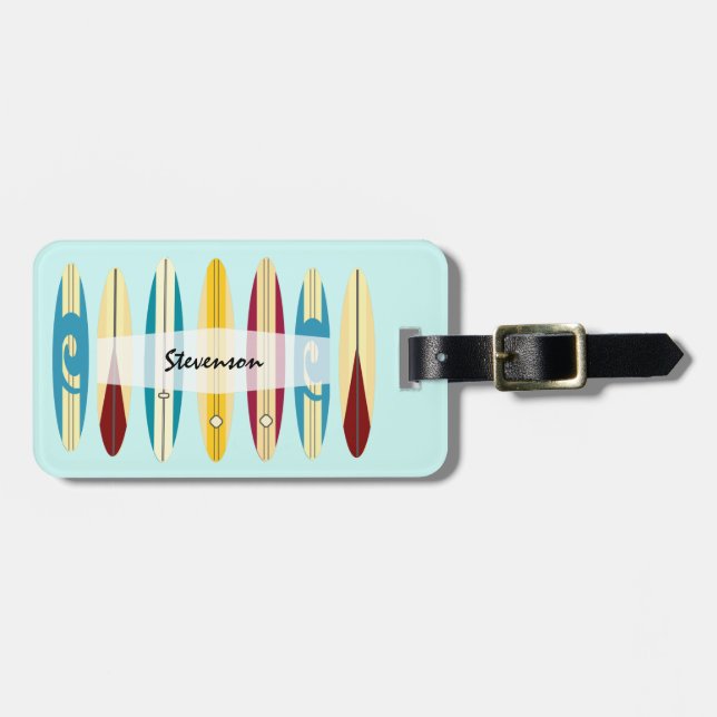 Vintage Longboards Luggage Tag (Front Horizontal)