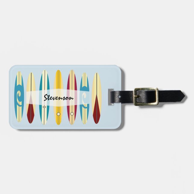 Vintage Longboards Luggage Tag (Front Horizontal)
