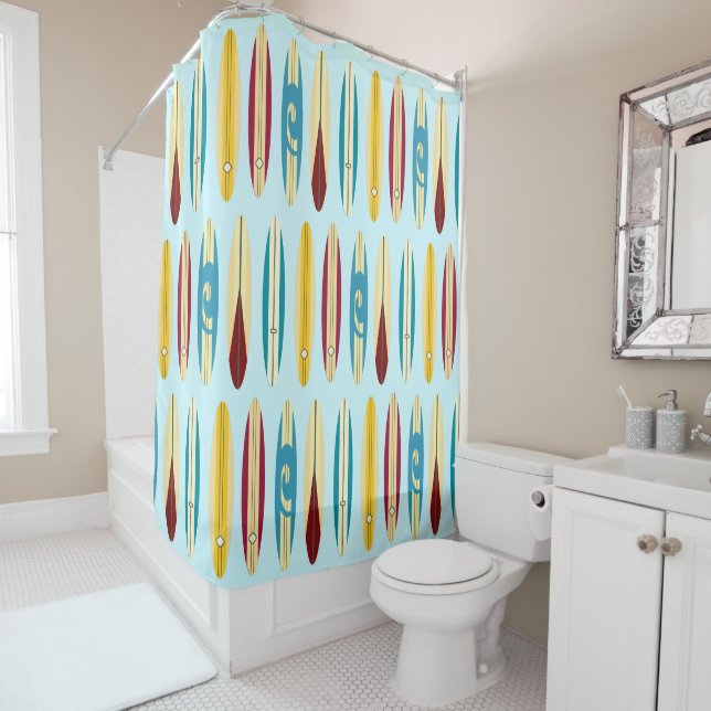 Vintage Longboards Shower Curtain (In Situ)