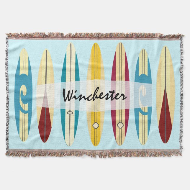 Vintage Longboards Throw Blanket (Front)