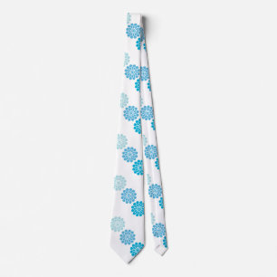 Vintage-look 1970s Blue Floral Tie