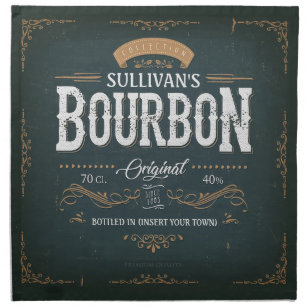 Vintage Look ADD NAME American Bourbon Whiskey Bar Napkin