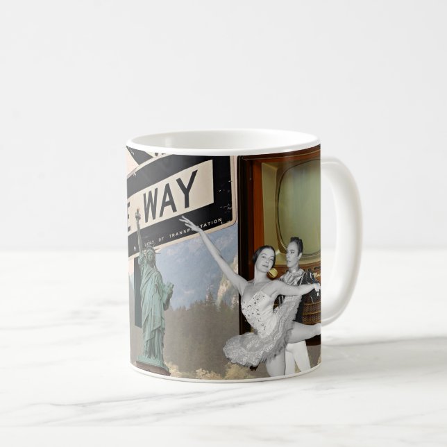Vintage Look American Collage Coffee Mug (Front Right)
