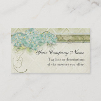 Vintage Look Aqua Hydrangea - Business Cards