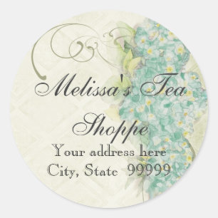 Vintage Look Aqua Hydrangea - Stickers