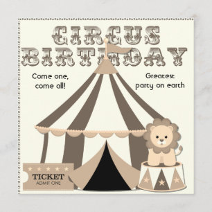 Vintage Look Custom Circus Birthday Invitation