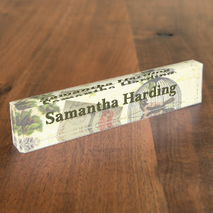 Vintage Look Custom Desk Nameplate