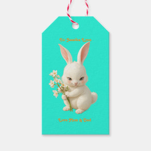 Vintage Look Custom Personalise Easter Bunny Cute  Gift Tags