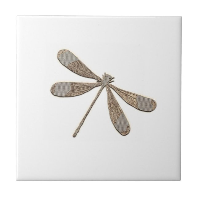 Vintage Look Dragonfly Tile (Front)