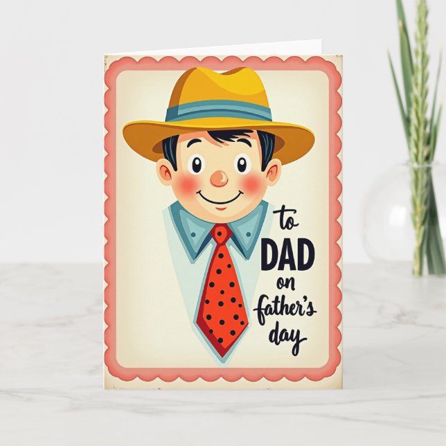 Vintage Look Fathers Day Card (Front)