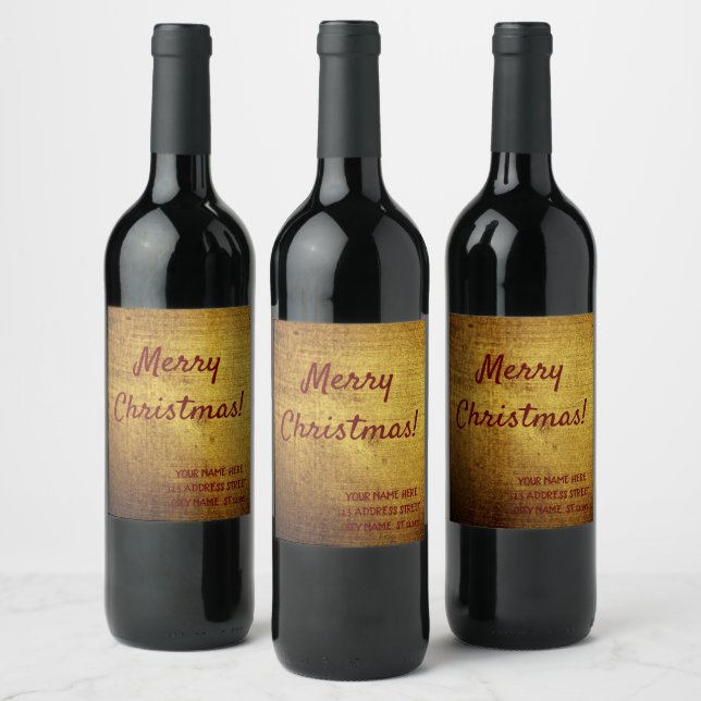 Vintage-Look gold used,personalised Wine Label (Bottles)