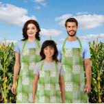 Vintage Look Green Yellow Ecru Patchwork  Apron<br><div class="desc">Vintage style green,  yellow and ecru country patchwork design. Perfect for your country kitchen!</div>