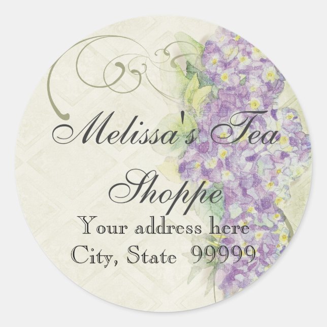 Vintage Look Lilac Hydrangea - Stickers (Front)
