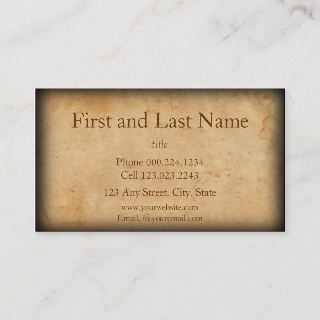 Vintage Look Old and Worn Business Card (Front)