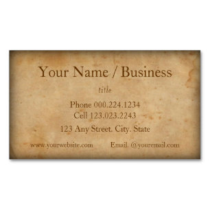 Vintage Look Old and Worn Magnetic Business Card