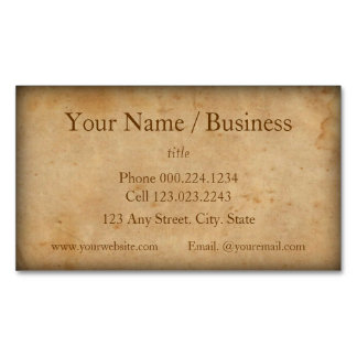 Vintage Look Old and Worn Magnetic Business Card