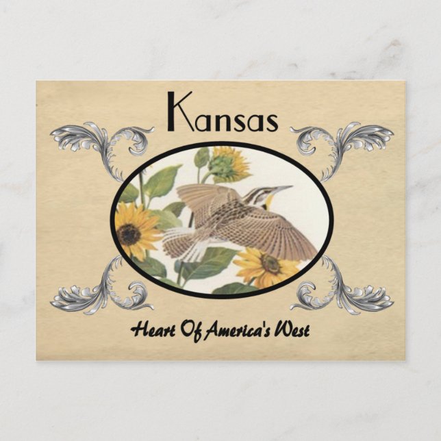 Vintage Look Old Postcard Kansas State (Front)