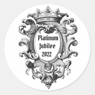 Vintage Look Platinum Jubilee 2022 Classic Round S Sticker