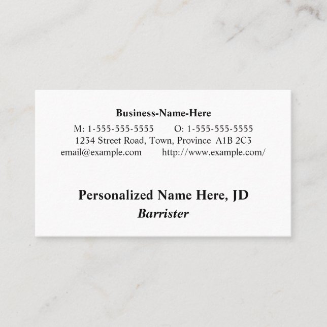 Vintage Look Professional Business Card (Front)