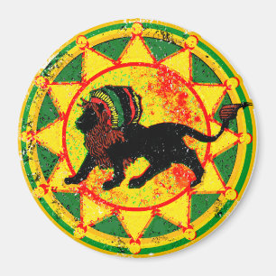 Vintage Look Rasta Lion Magnet