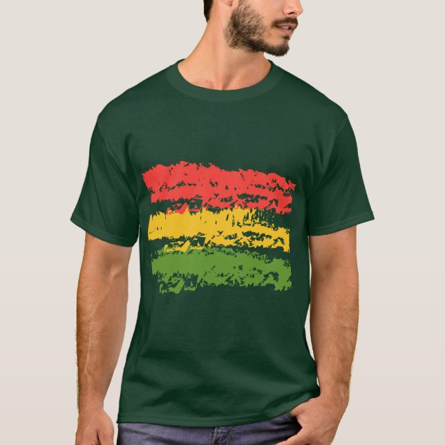 Vintage Look Rasta Stripes T-Shirt (Front)