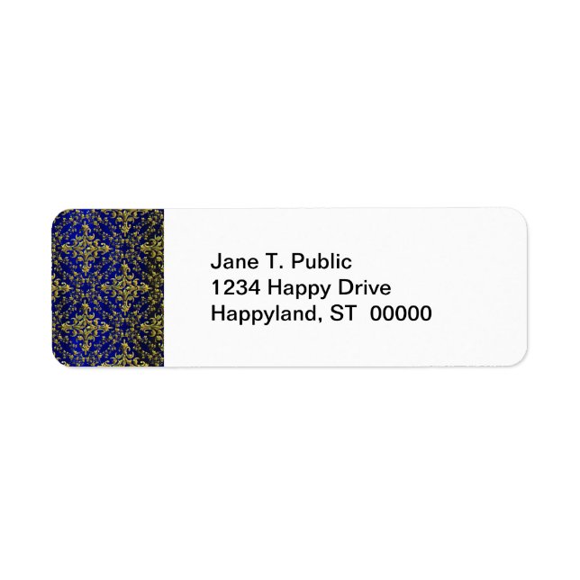 Vintage Look Royal Blue & Gold Damask #2 (Front)