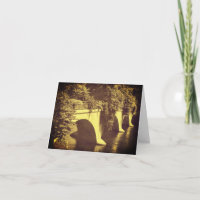 Vintage Look Sepia Bridge Of Flowers Note Card