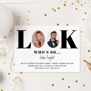 Vintage Look Who's Birthday Photo Invitation