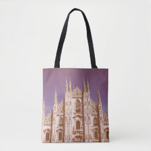 Vintage looking Milan cathedral aka Duomo di Milan Tote Bag