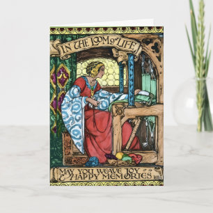 Vintage Loom of Life Illustration   Arts & Crafts  Card
